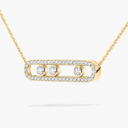 [Polaidi Jewelry] Move Pave_ Rose Gold Diamond Necklace