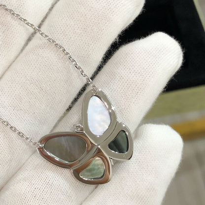 [：Polaidi Jewelry]LARGE BUTTERFLY SILVER PENDANT DIAMOND NECKLACE