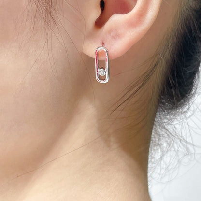 [Polaidi Jewelry]MOVE UNO SMALL 1 DIAMOND EARRINGS