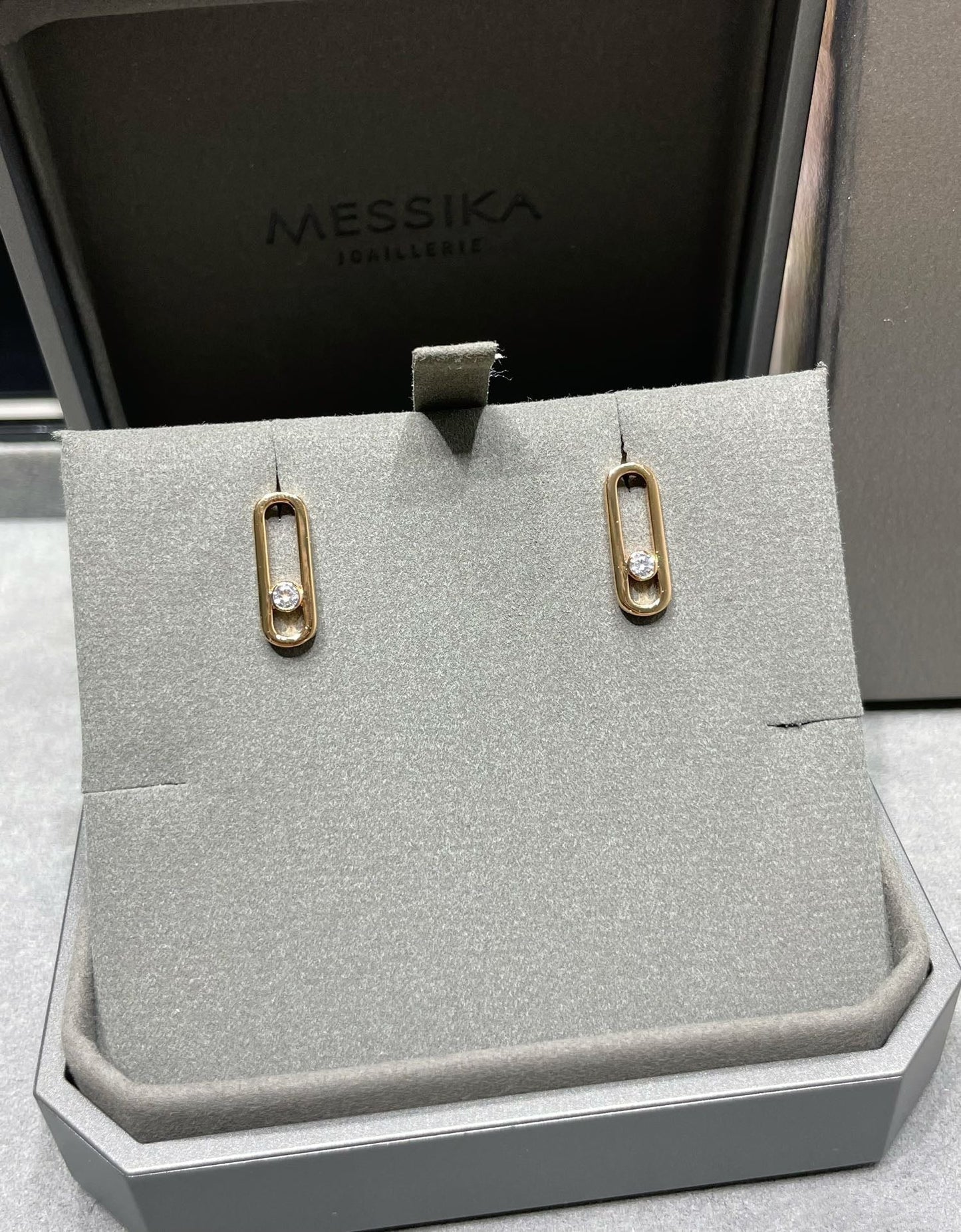 [Polaidi Jewelry]MOVE UNO SMALL 1 DIAMOND EARRINGS