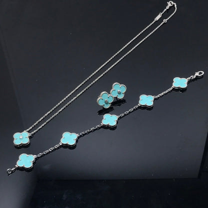 [Polaidi Jewelry]CLOVER 1 DIAMOND BLUE SKY SILVER EARRINGS