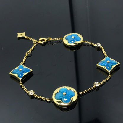 [Polaidi Jewelry]STAR AND SUN 4 MOTIF BLUE BRACELET