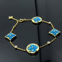 [Polaidi Jewelry ]STAR AND SUN 4 MOTIF BLUE BRACELET