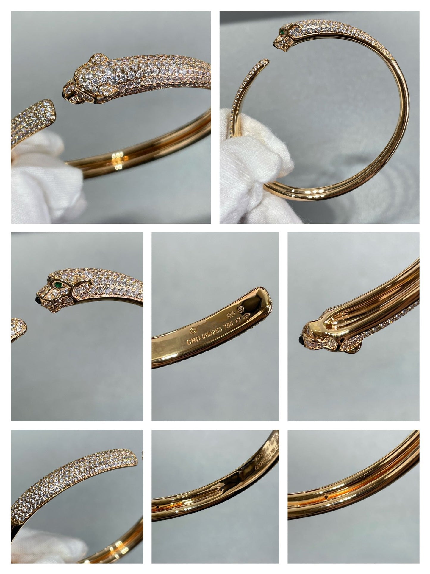 [Polaidi Jewelry]PANTHERE FULL DIAMOND OPEN BRACELET