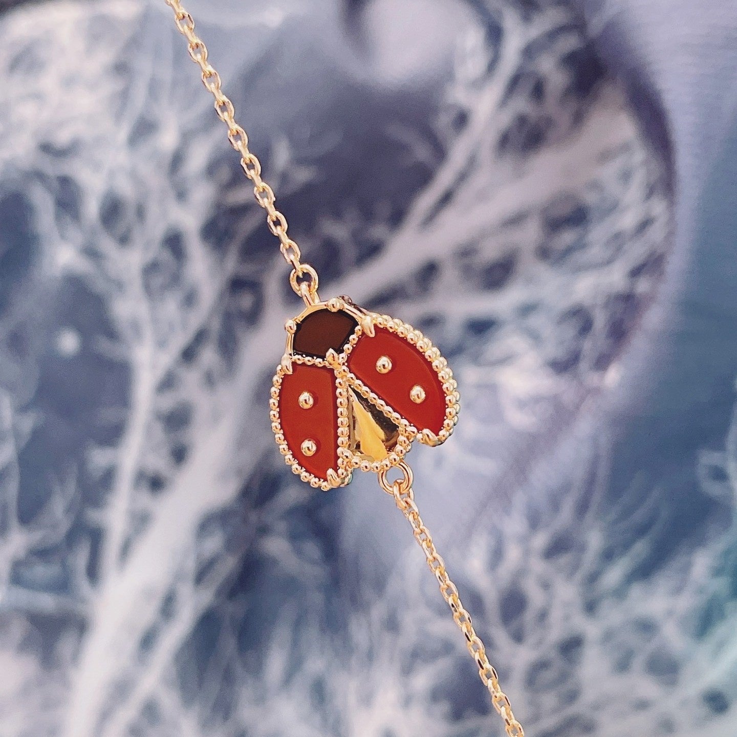 [：Polaidi Jewelry]LUCKY SPRING 1 MOTIF PINK GOLD BRACELET