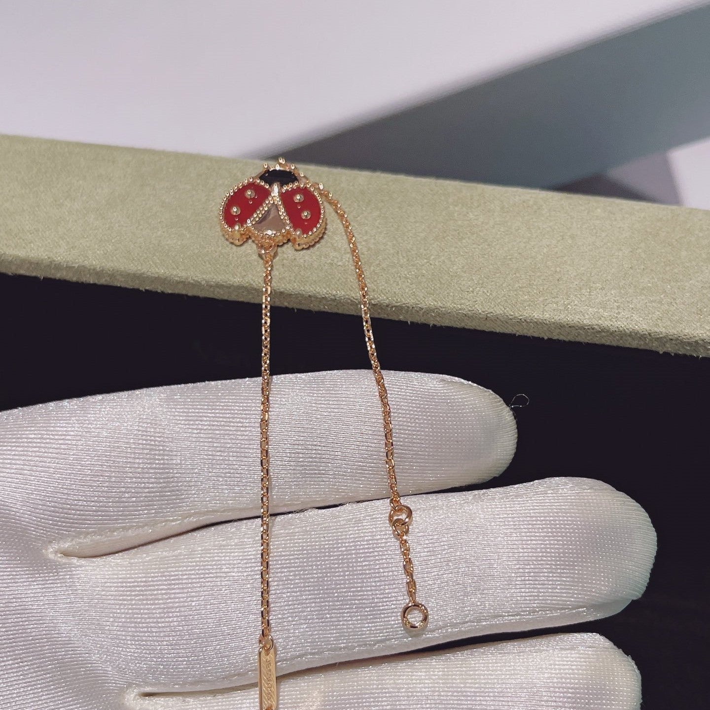 [：Polaidi Jewelry]LUCKY SPRING 1 MOTIF PINK GOLD BRACELET