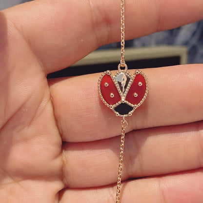 [：Polaidi Jewelry]LUCKY SPRING 1 MOTIF PINK GOLD BRACELET