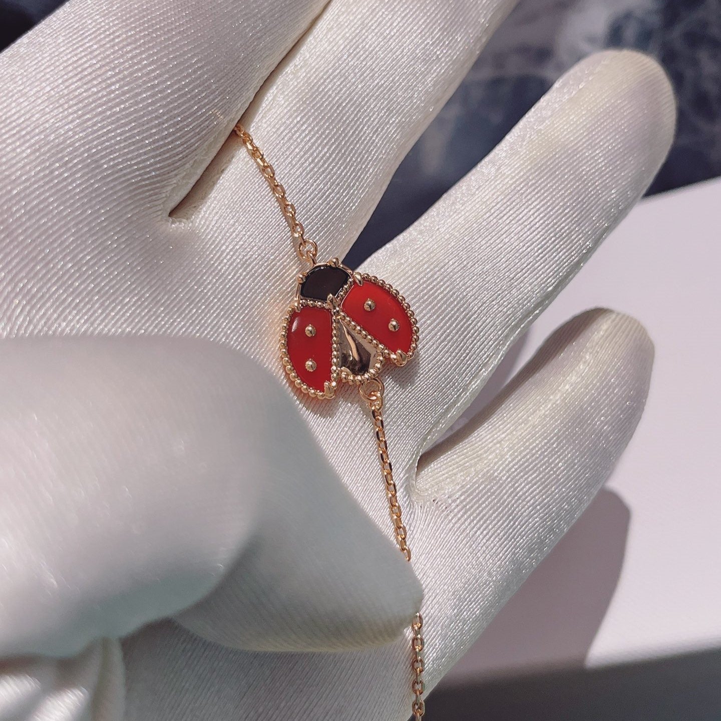 [：Polaidi Jewelry]LUCKY SPRING 1 MOTIF PINK GOLD BRACELET