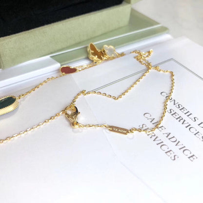 [Polaidi Jewelry]LUCKY SPRING 4 MOTIFS ROSE GOLD NECKLACE