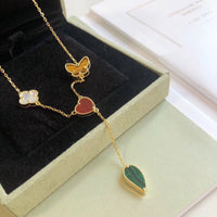 [Polaidi Jewelry ]LUCKY SPRING 4 MOTIFS ROSE GOLD NECKLACE