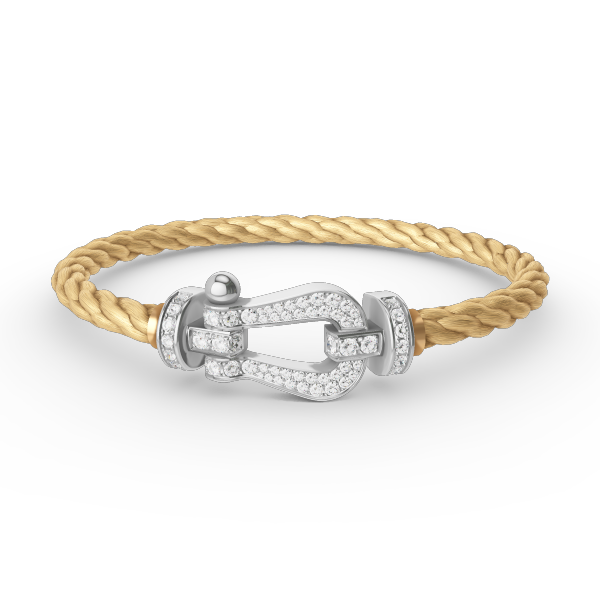 [Polaidi Jewelry]FORCE LARGE HORSESHOE FULL DIAMOND BRACELET SILVER