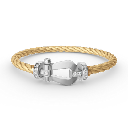 [Polaidi Jewelry]FORCE LARGE HORSESHOE HALF DIAMOND BRACELET SILVER