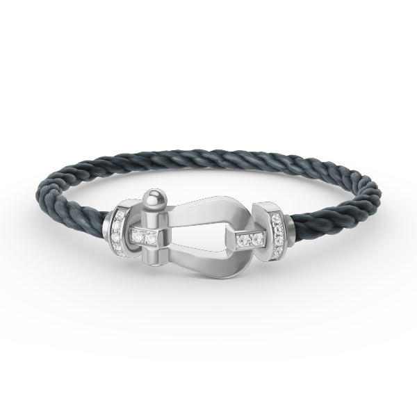 [：Polaidi Jewelry]FORCE LARGE HORSESHOE HALF DIAMOND BRACELET SILVER