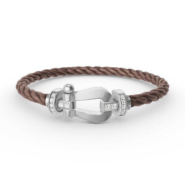 [Polaidi Jewelry]FORCE LARGE HORSESHOE HALF DIAMOND BRACELET SILVER
