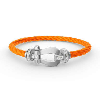 [：Polaidi Jewelry]FORCE LARGE HORSESHOE HALF DIAMOND BRACELET SILVER