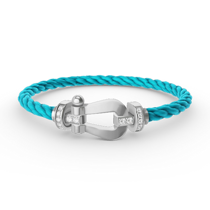 [：Polaidi Jewelry]FORCE LARGE HORSESHOE HALF DIAMOND BRACELET SILVER