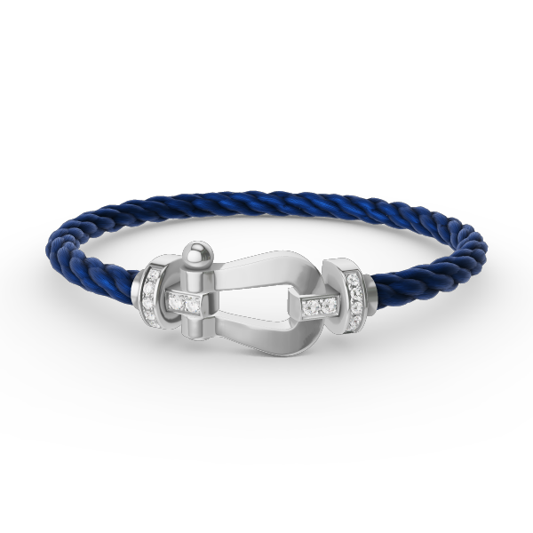 [Polaidi Jewelry]FORCE LARGE HORSESHOE HALF DIAMOND BRACELET SILVER