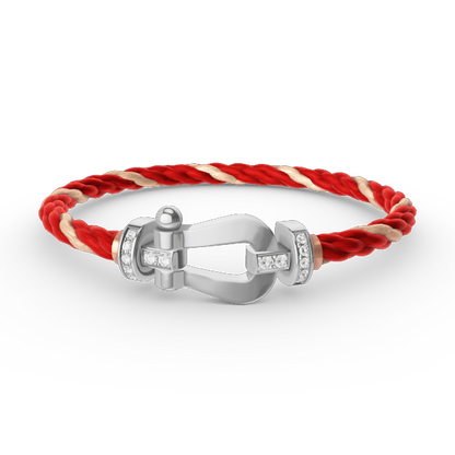 [Polaidi Jewelry]FORCE LARGE HORSESHOE HALF DIAMOND BRACELET SILVER
