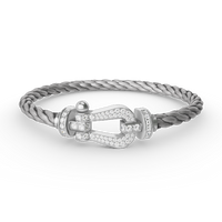 [Polaidi Jewelry ]FORCE LARGE HORSESHOE FULL DIAMOND BRACELET SILVER