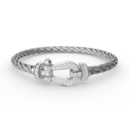 [：Polaidi Jewelry]FORCE ラージホースシュー フルダイヤモンドブレスレット シルバー