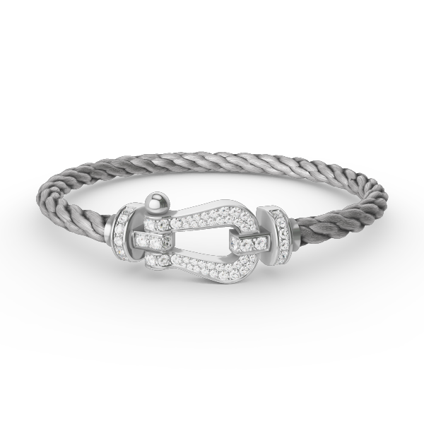 [Polaidi Jewelry]FORCE LARGE HORSESHOE FULL DIAMOND BRACELET SILVER