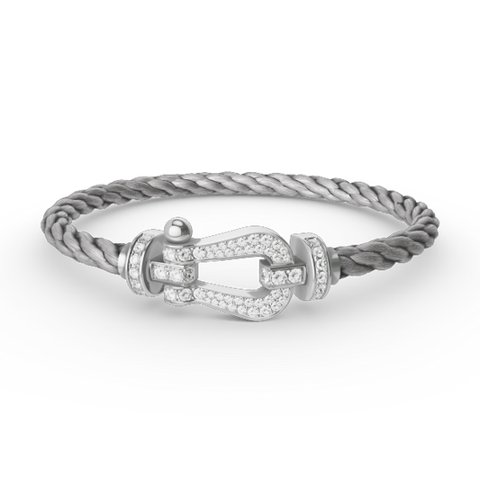 [Polaidi Jewelry]FORCE LARGE HORSESHOE FULL DIAMOND BRACELET SILVER