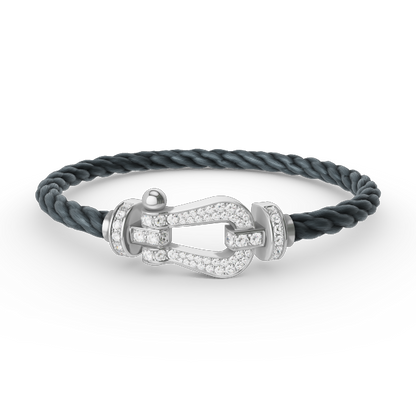 [：Polaidi Jewelry]FORCE ラージホースシュー フルダイヤモンドブレスレット シルバー