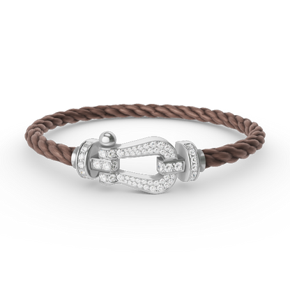 [Polaidi Jewelry]FORCE LARGE HORSESHOE FULL DIAMOND BRACELET SILVER