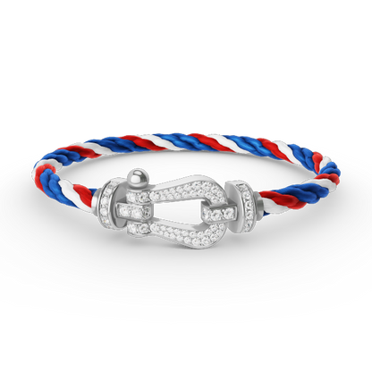 [Polaidi Jewelry]FORCE LARGE HORSESHOE FULL DIAMOND BRACELET SILVER