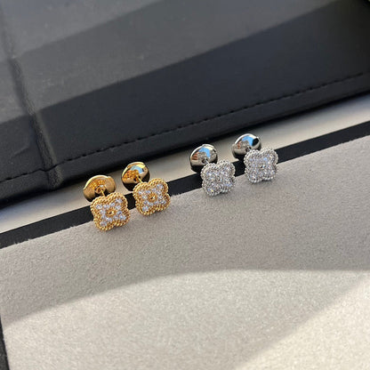 [Polaidi Jewelry]CLOVER MINI DIAMOND STUD EARRINGS